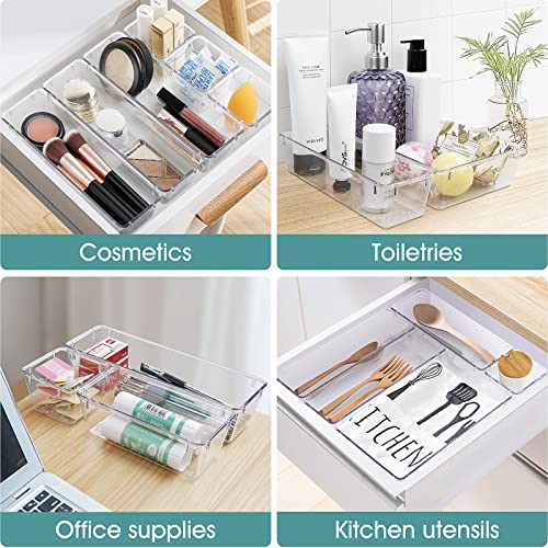 25 PCS Clear Drawer Organizers - Stackable Storage Solution
