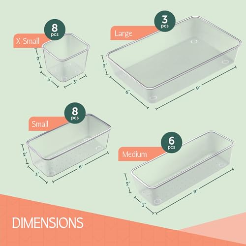 25-Piece Clear Drawer Organizers for Ultimate Storage Solutions
