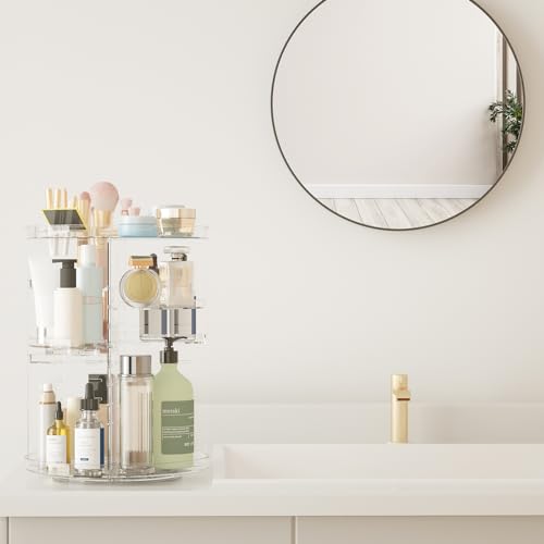 Adjustable 8-Layer Rotating Makeup Organizer & Storage Carousel