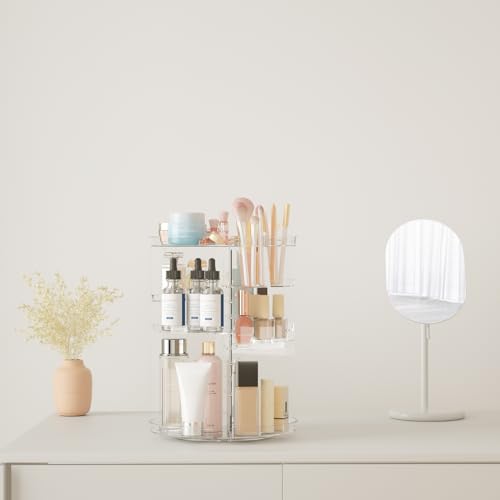 Adjustable 8-Layer Rotating Makeup Organizer & Storage Carousel