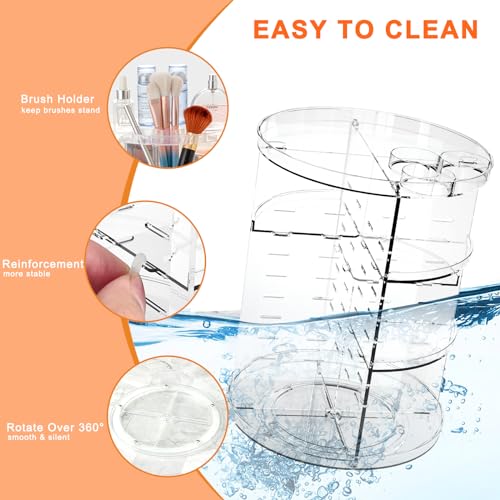Adjustable 8-Layer Rotating Makeup Organizer & Storage Carousel