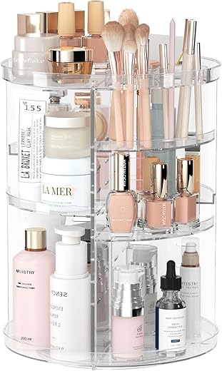 Adjustable 8-Layer Rotating Makeup Organizer & Storage Carousel