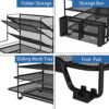Simple Trending 7-Tier Black Desk Organizer with Pen Holder