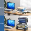 Simple Trending 7-Tier Black Desk Organizer with Pen Holder