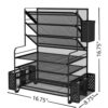 Simple Trending 7-Tier Black Desk Organizer with Pen Holder