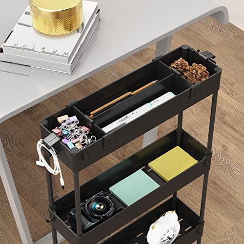 SPACELEAD Slim 4-Tier Rolling Storage Cart - Versatile Organizer