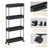 SPACELEAD Slim 4-Tier Rolling Storage Cart - Versatile Organizer