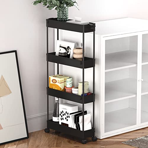 SPACELEAD Slim 4-Tier Rolling Storage Cart - Versatile Organizer
