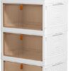 YFXCVSL 4-Tier Stackable Storage Bins with Wheels