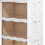 YFXCVSL 4-Tier Stackable Storage Bins with Wheels